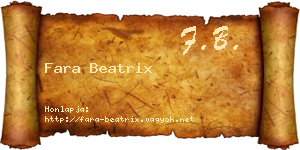 Fara Beatrix névjegykártya